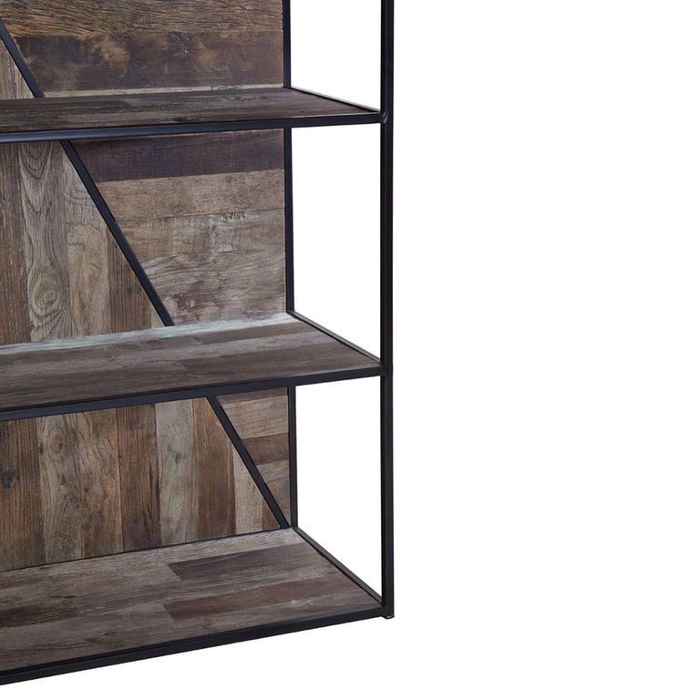 Midas Shelving Unit - Industrial - Elm Wood