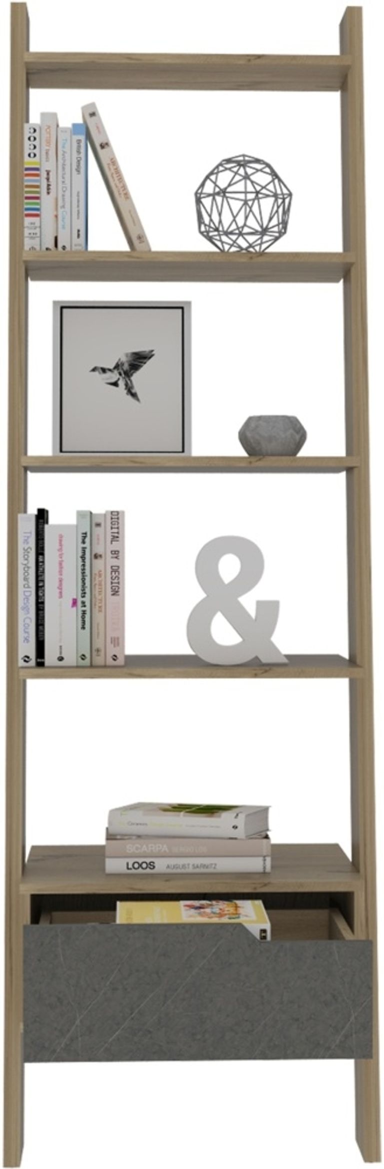 Manhattan Grey Ladder Bookcase