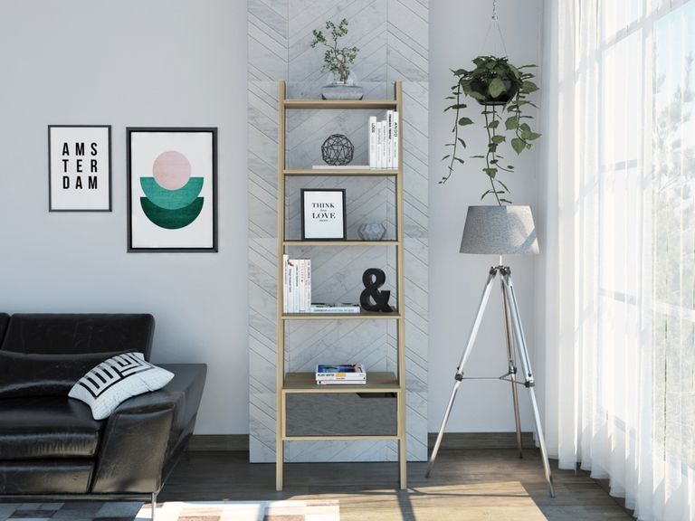 Manhattan Grey Ladder Bookcase