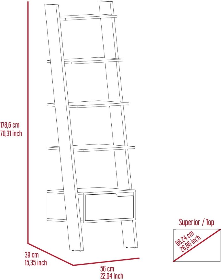 Manhattan Grey Ladder Bookcase