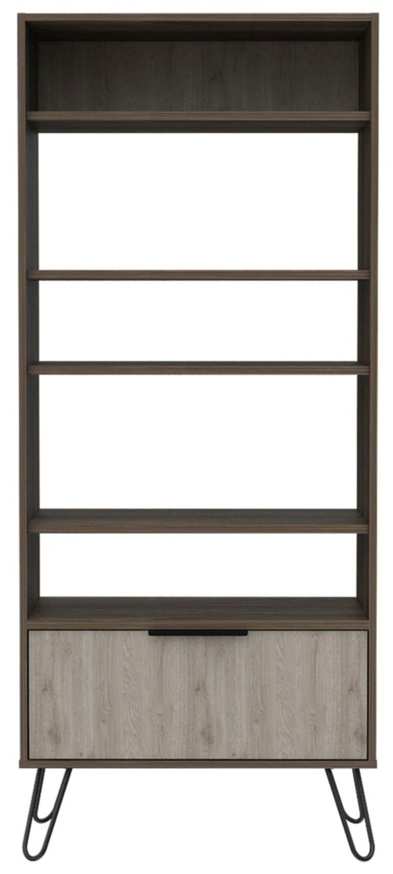 Nevada Grey Oak Effect Bookcase with Hairpin Legs