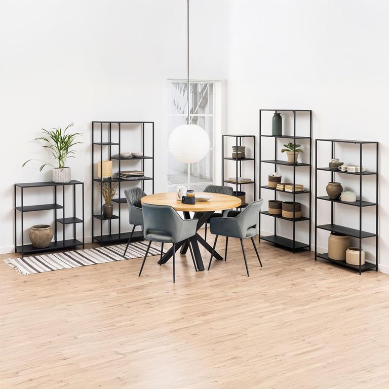 Newcastle Shelving Unit - Open - Wide - Black