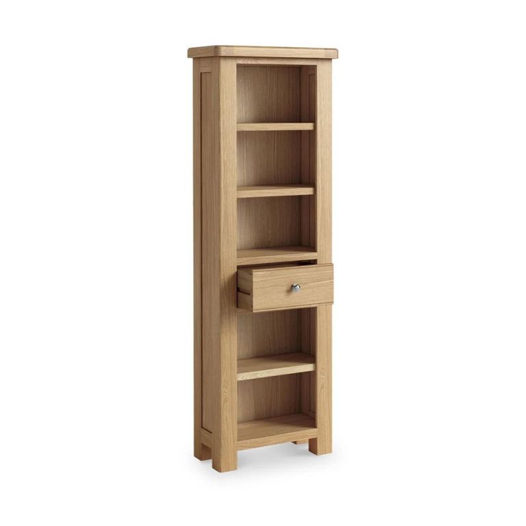 Normandy Bookcase - 1 Drawer Slim - Oak