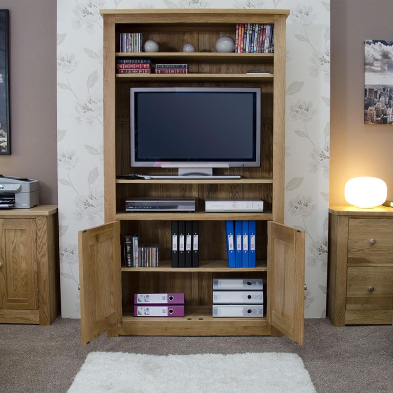 Torino Bookcase - with Cupboard - Oak