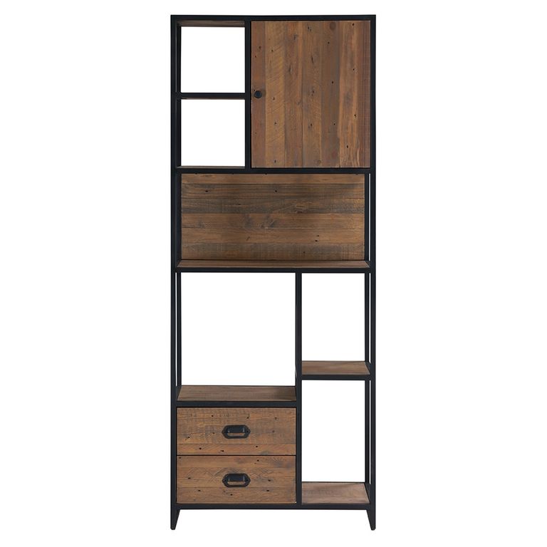 Ooki Reclaimed Wood Bookcase - 2 Drawer