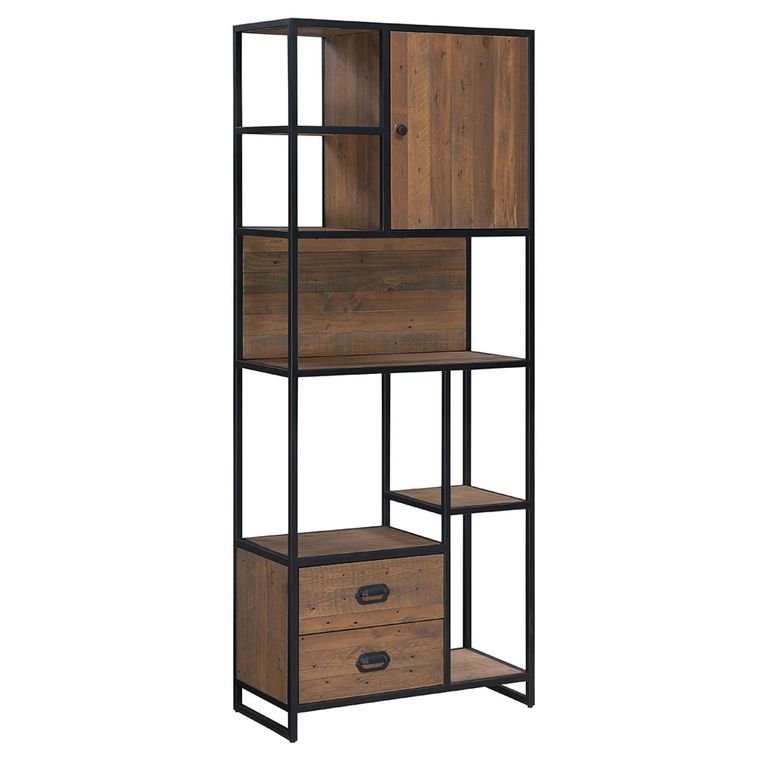 Ooki Reclaimed Wood Bookcase - 2 Drawer