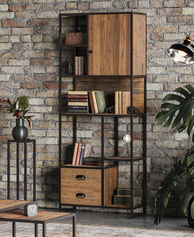 Ooki Reclaimed Wood Bookcase - 2 Drawer