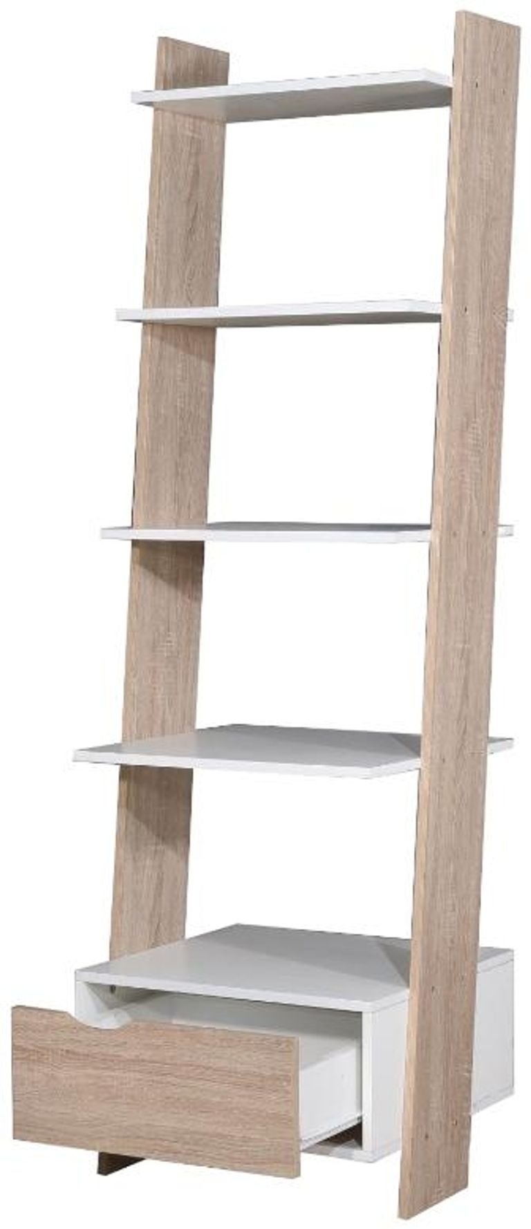 Perce White Drawer Ladder Open Bookcase
