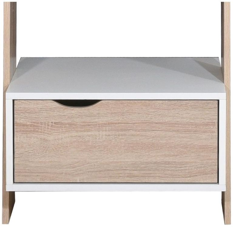 Perce White Drawer Ladder Open Bookcase