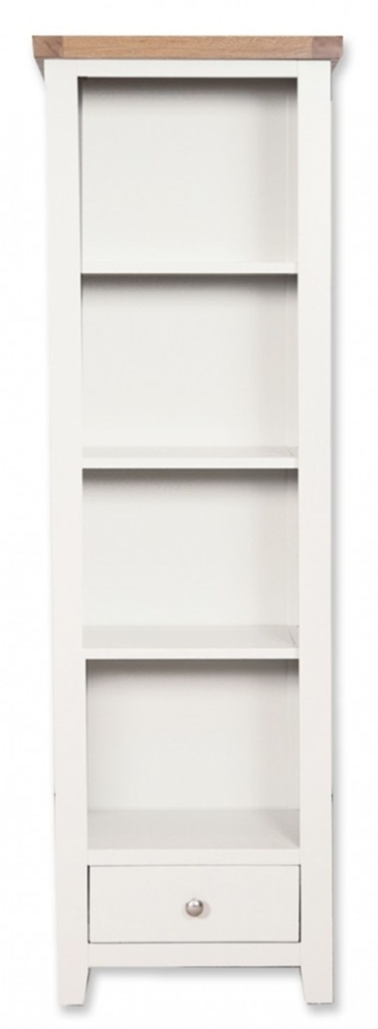 Perth White and Wood Narrow Bookcase