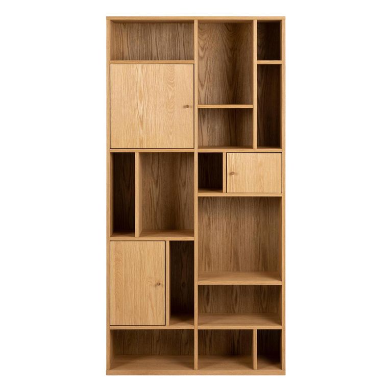 Rangoon Bookcase - 3 Door - Large - Oak