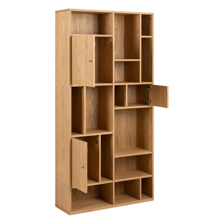 Rangoon Bookcase - 3 Door - Large - Oak
