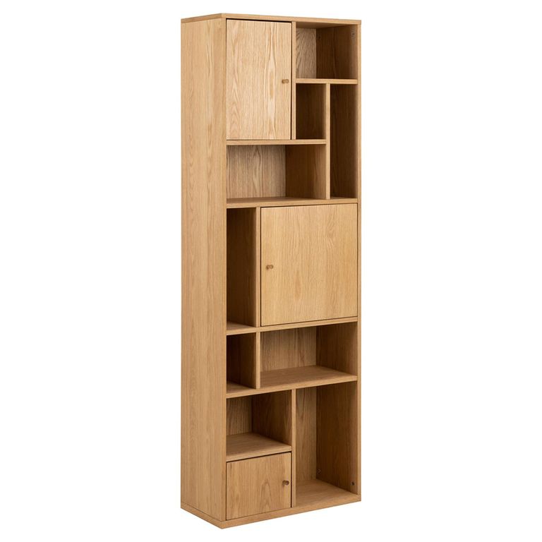 Rangoon Bookcase - 3 Door - Tall - Oak