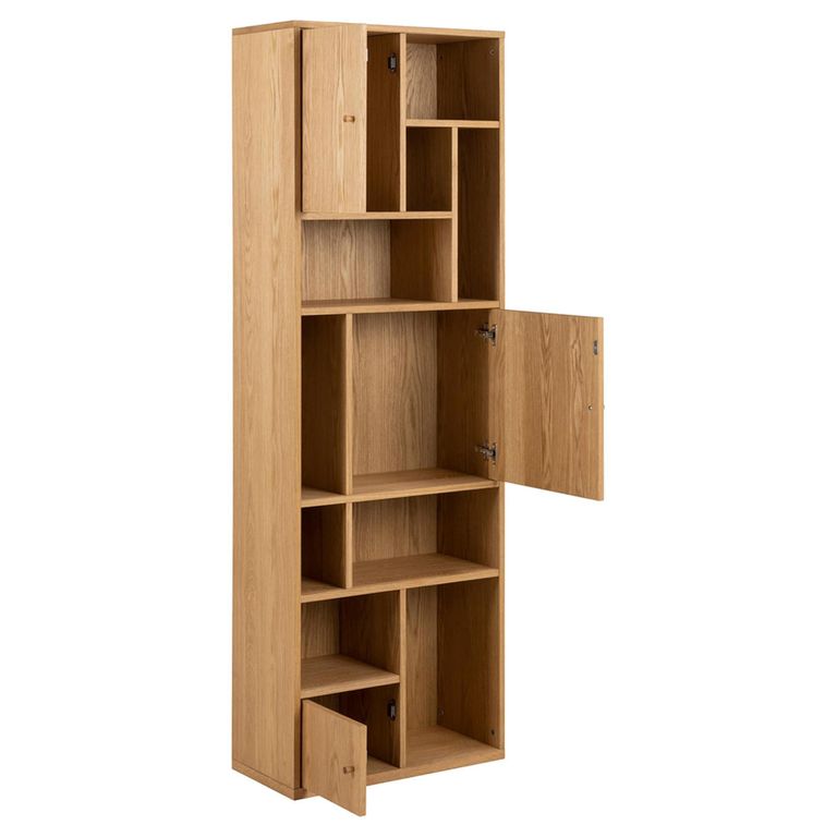 Rangoon Bookcase - 3 Door - Tall - Oak