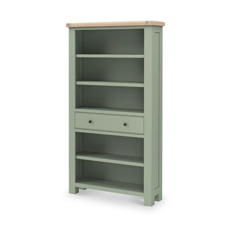 Salcombe Bookcase - Large - 1 Drawer - Sage Oak