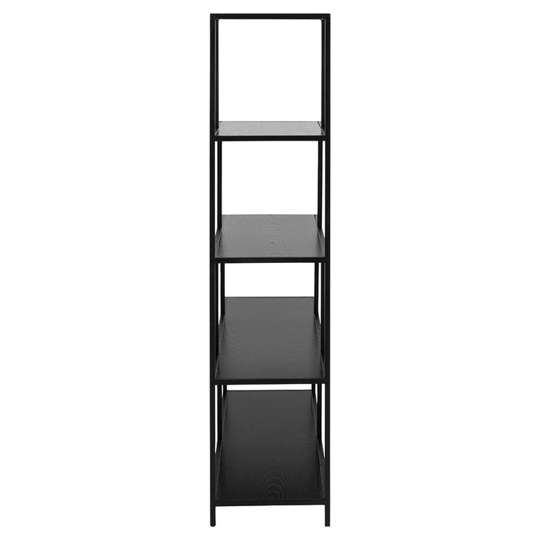 Seaford Shelving Unit - Large Open - Black Melamine and Metal