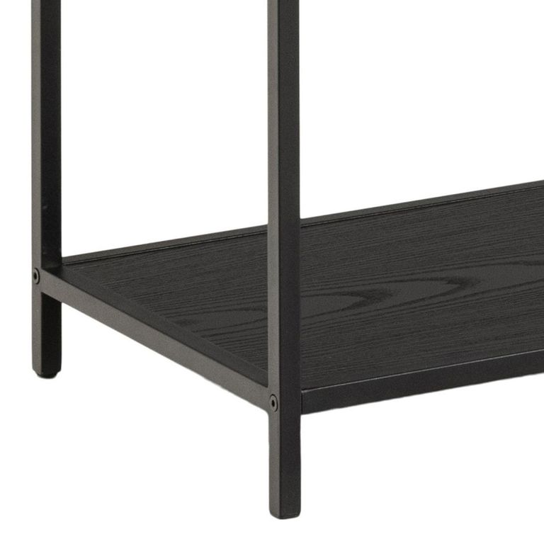 Seaford Shelving Unit - Large Open - Black Melamine and Metal