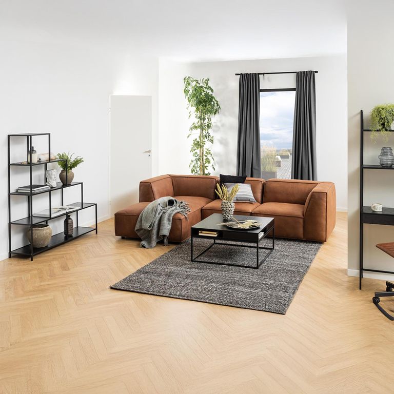 Seaford Shelving Unit - Large Open - Black Melamine and Metal