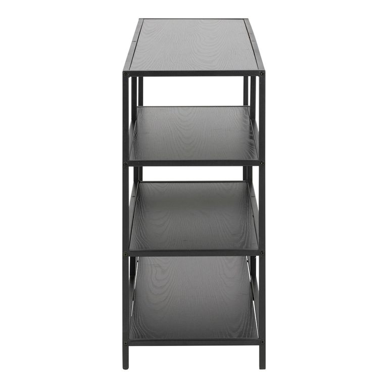 Seaford Shelving Unit - Open - Black Melamine and Metal