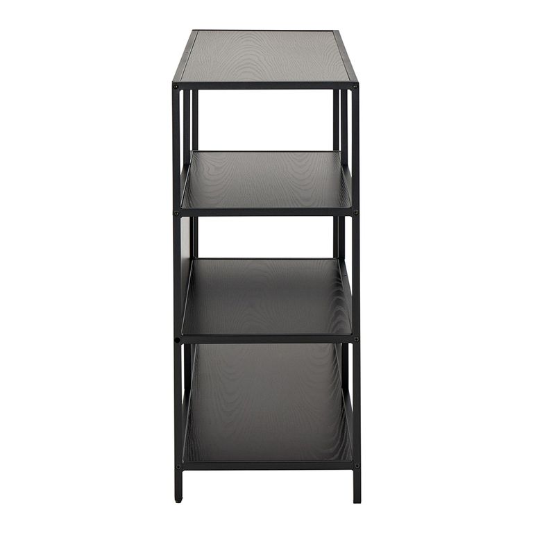 Seaford Shelving Unit - Open - Black Melamine and Metal