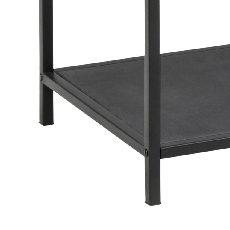 Seaford Shelving Unit - Narrow Open - Oak and Black Metal