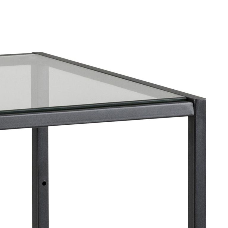 Seaford Shelving Unit - Small Open - Clear Glass and Black Metal