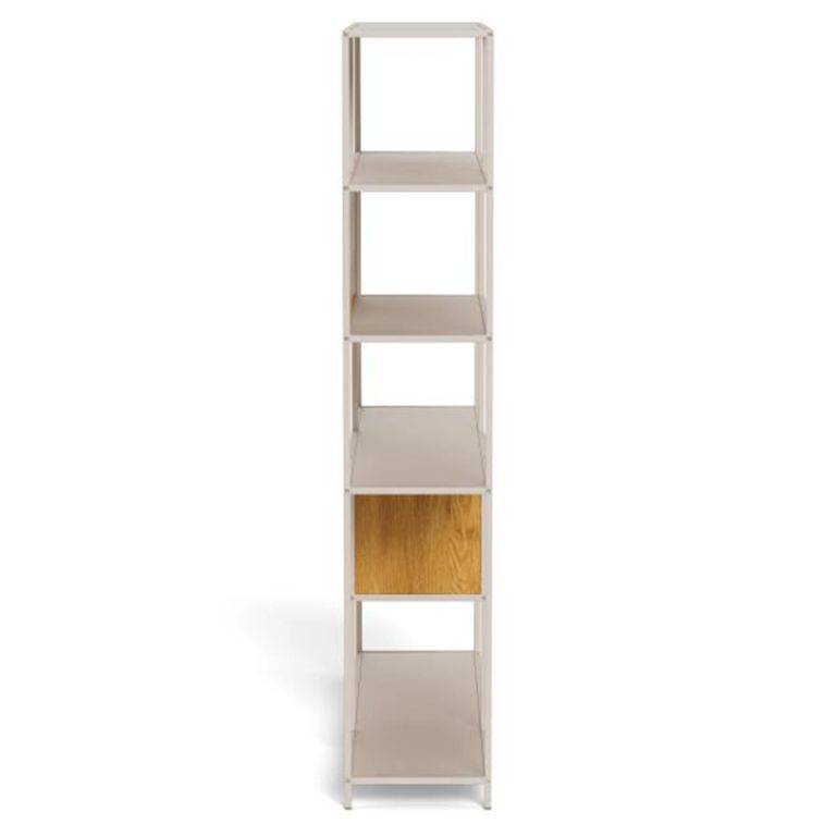 Seaford Bookcase - Wide - Fluted - Oak and Grey Metal