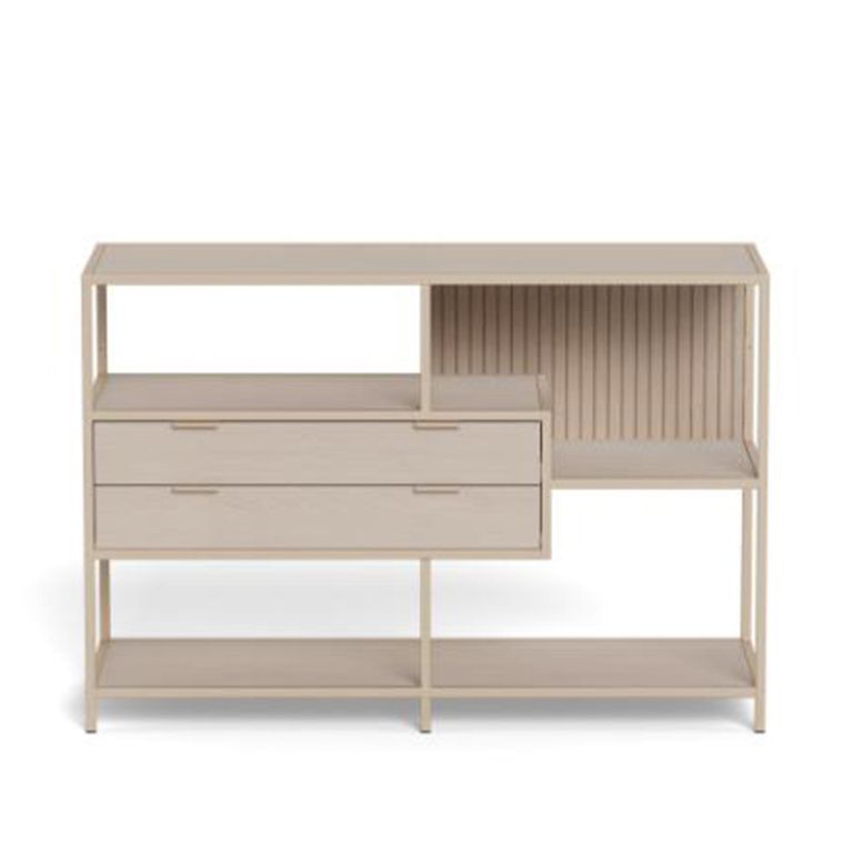 Seaford Shelving Unit - 2 Drawer - Grey Melamine and Metal