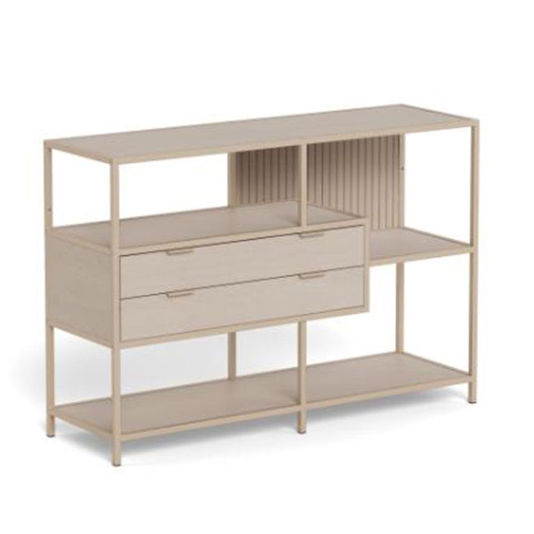 Seaford Shelving Unit - 2 Drawer - Grey Melamine and Metal