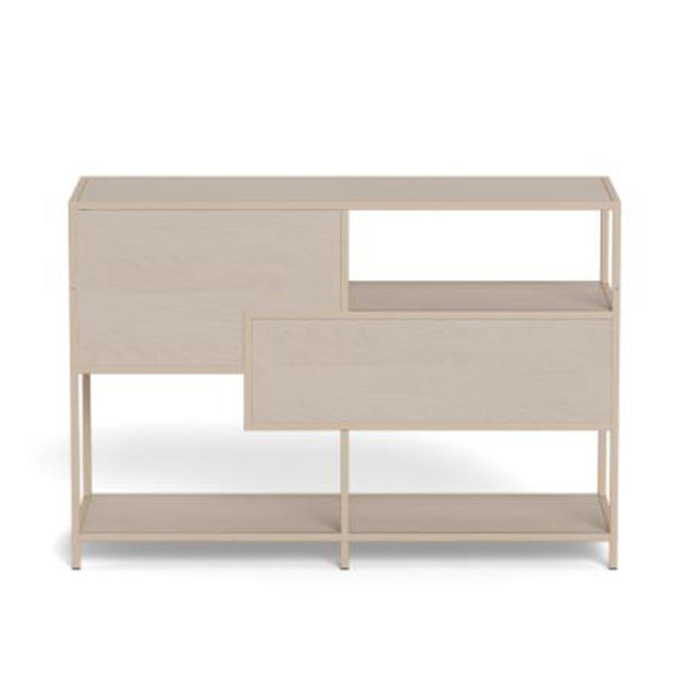 Seaford Shelving Unit - 2 Drawer - Grey Melamine and Metal