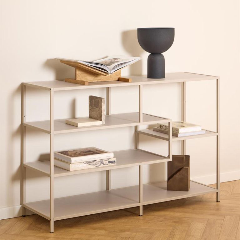 Seaford Shelving Unit - Open - Grey Melamine and Metal