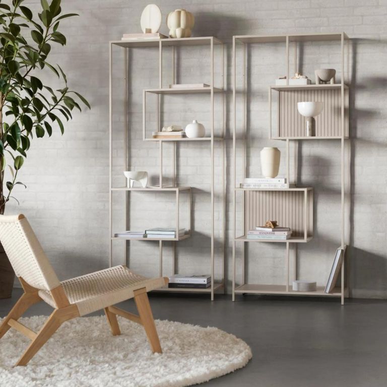 Seaford Tall Bookshelf - Grey Melamine and Metal