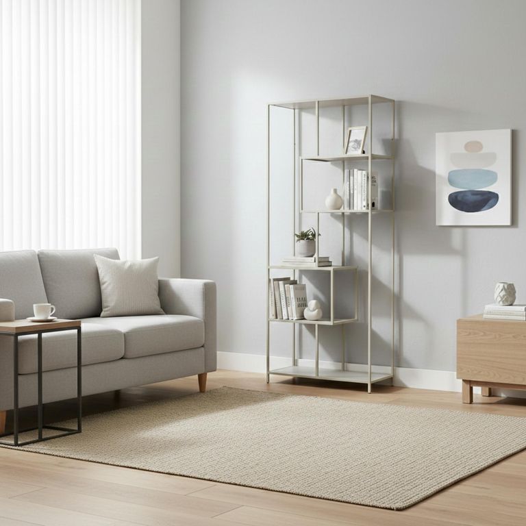 Seaford Tall Bookshelf - Grey Melamine and Metal