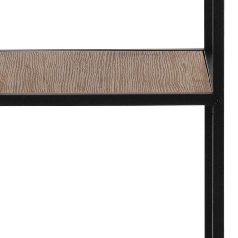 Seaford Display Cabinet - 2 Door - Oak and Black Metal