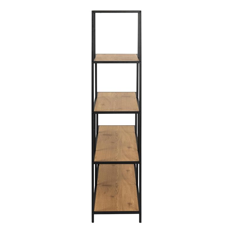 Seaford Shelving Unit - Large Open - Oak and Black Metal