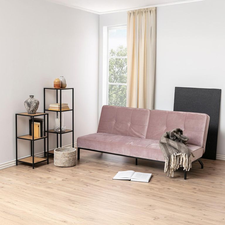 Seaford Shelving Unit - Narrow Open - Black Melamine and Metal