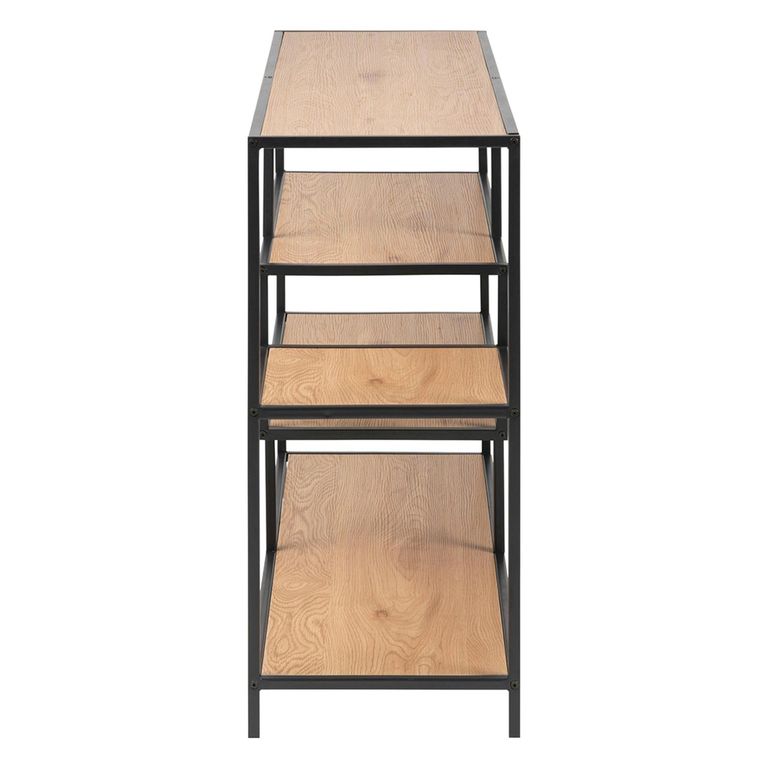 Seaford Shelving Unit - Open - Oak and Black Metal