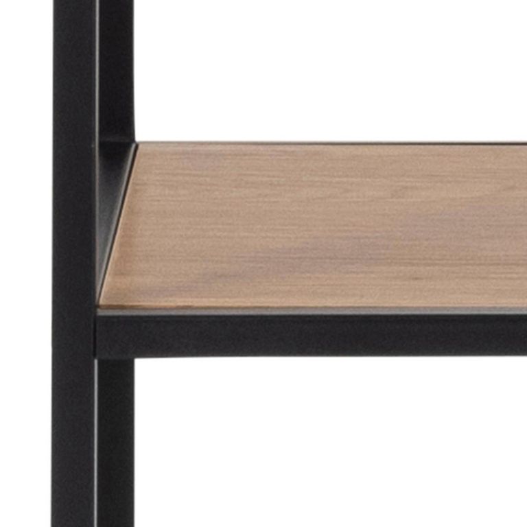 Seaford Shelving Unit - Wide Open - Oak and Black Metal