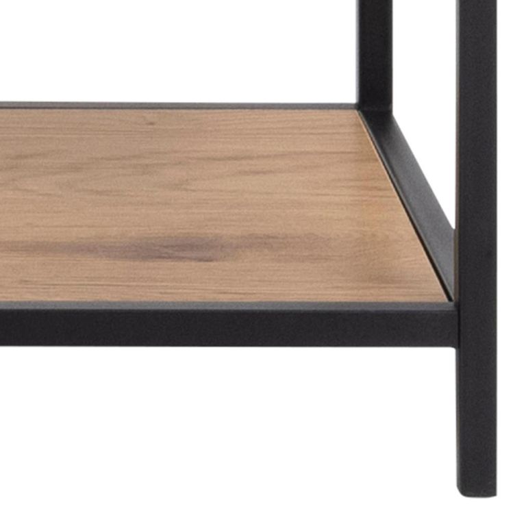 Seaford Shelving Unit - Wide Open - Oak and Black Metal