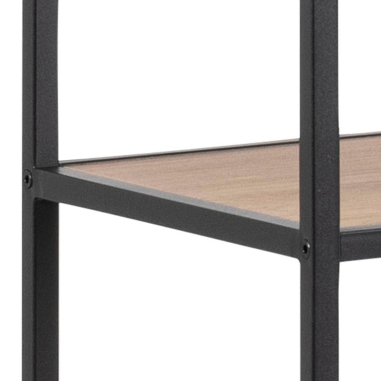 Seaford Shelving Unit - Wide Open - Oak and Black Metal