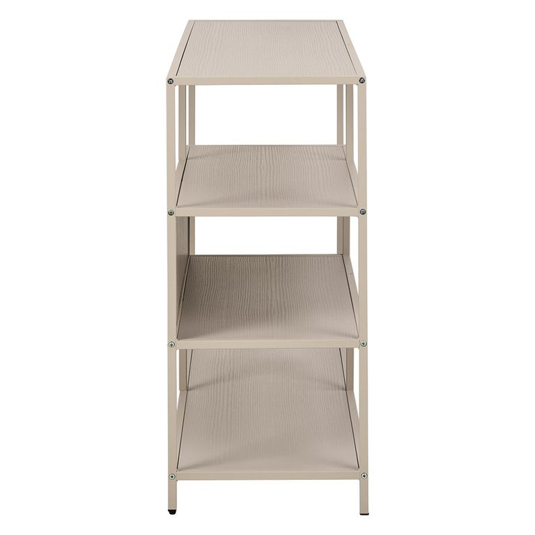 Seaford Shelving Unit - Low - Slatted - Grey Melamine and Metal