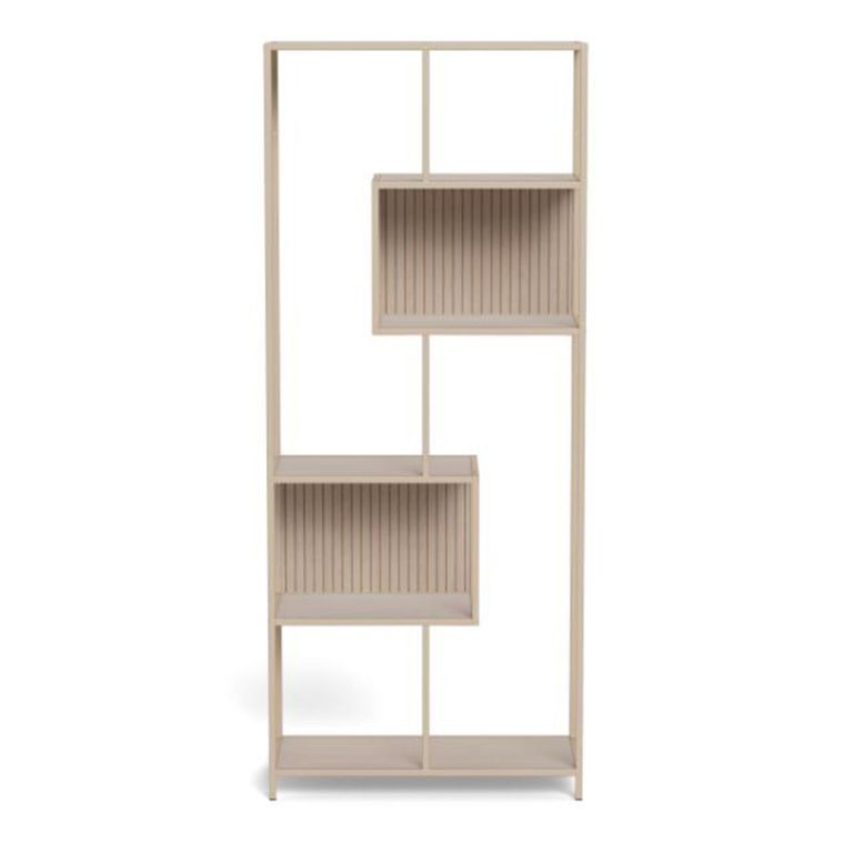Seaford Shelving Unit - Tall - Slatted - Grey Melamine and Metal