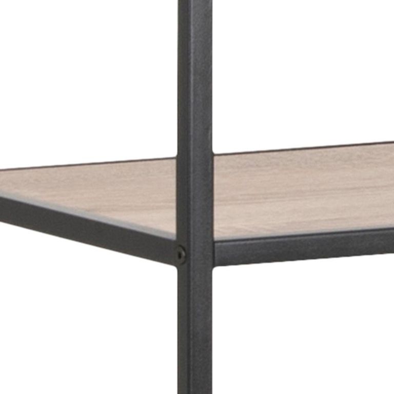 Seaford Bookshelf - Tall Open - Sonoma Oak and Black Metal