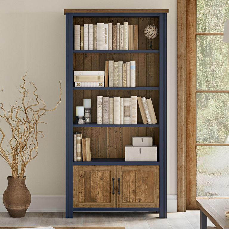 Splash Blue Open Bookcase - Large - 2 Door