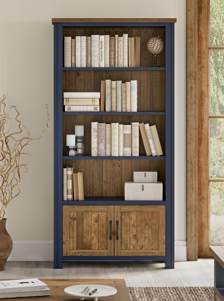 Splash Blue Open Bookcase - Large - 2 Door
