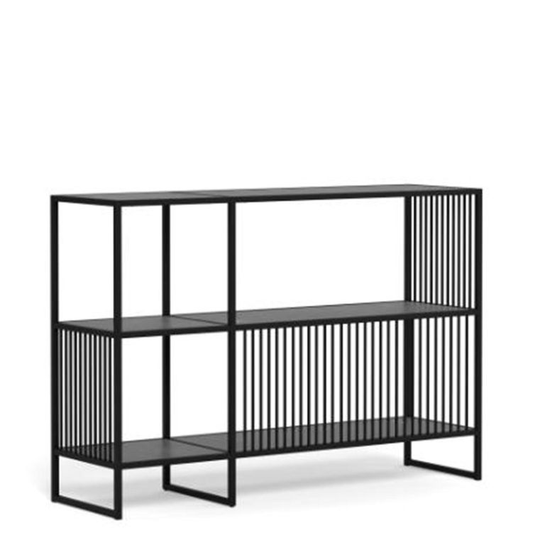 Strington Low Bookcase - Black Marble Effect