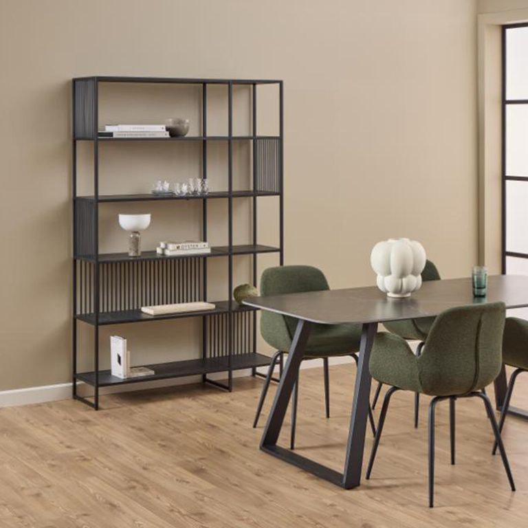 Strington Wide Bookcase - Black Marble Effect