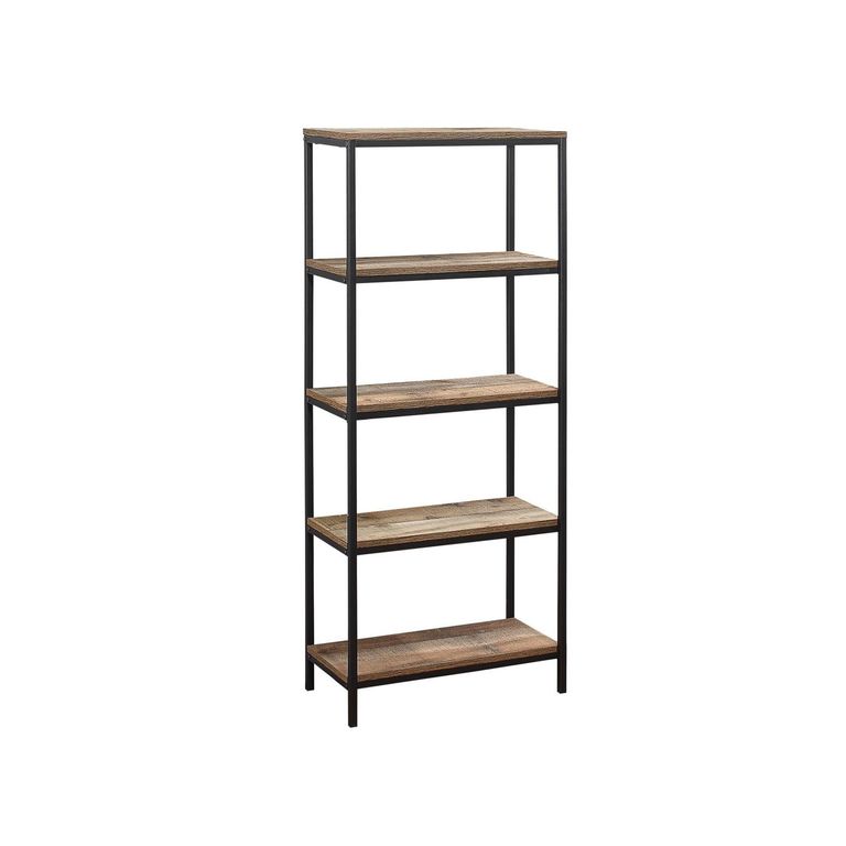 Urban Industrial Style Tall Bookcase - Rustic Wood