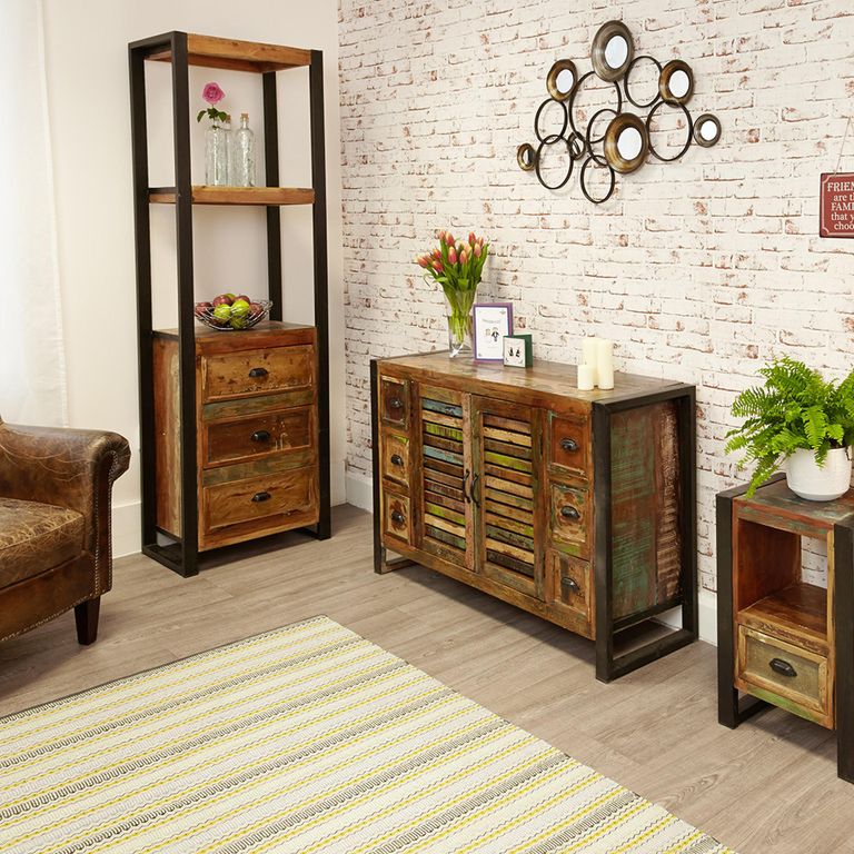 Urban Chic Reclaimed Alcove Bookcase - 3 Drawer
