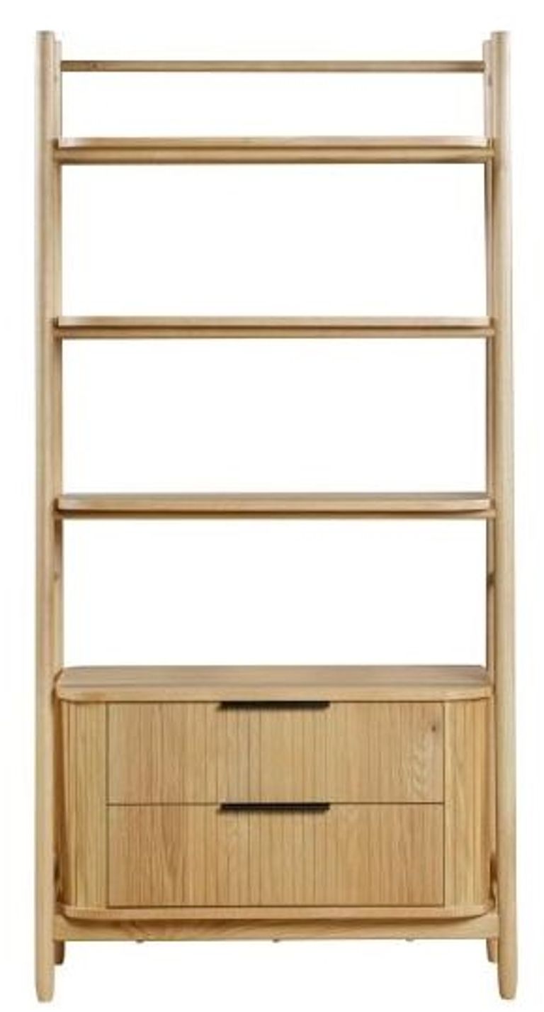 Vermont Oak Effect Bookcase - 2 Drawer
